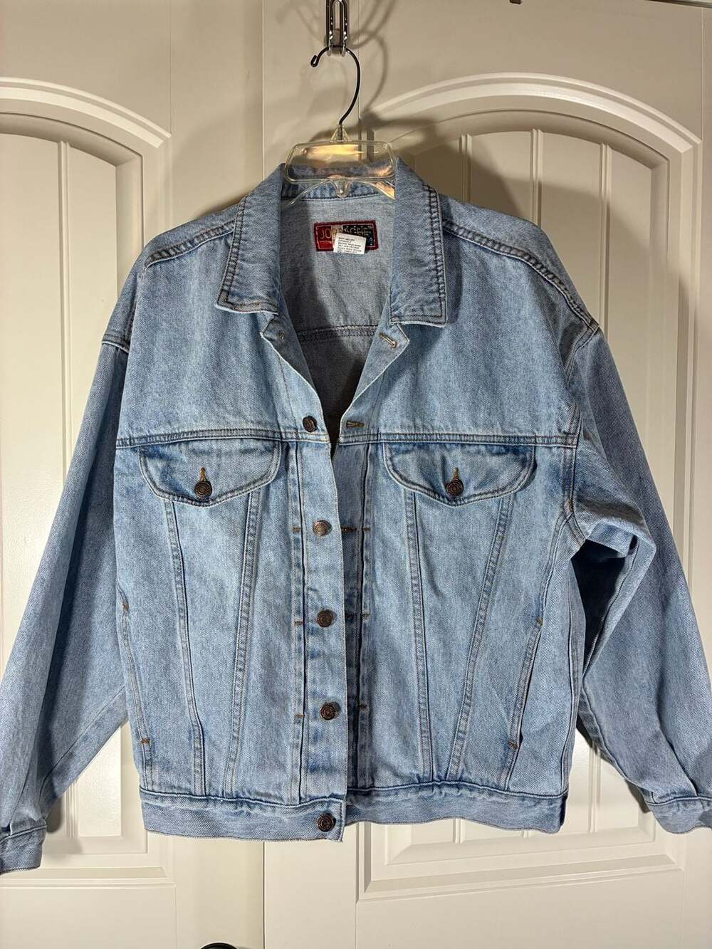 90’s Jordache Denim Jacket Size M Vintage Light Wash Trucker Blue Cotton